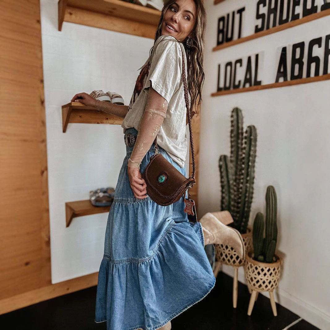 Destiny Denim Midi Skirt