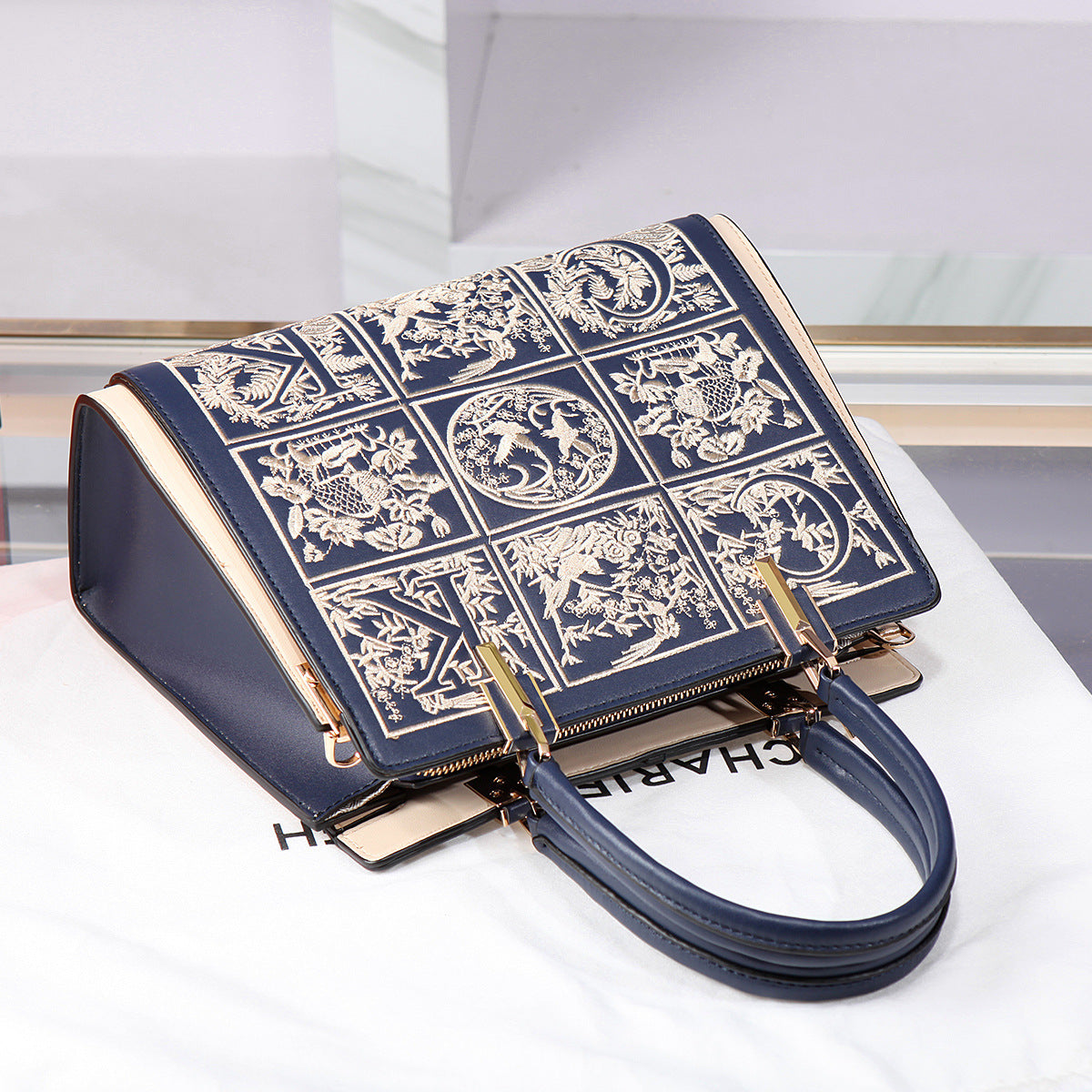 Marseille Embroidery Medium Tote Bag