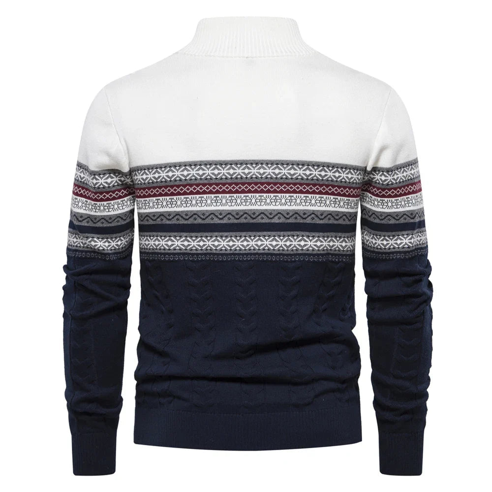 Harry - Stylish Fair Isle Half Zip Sweater