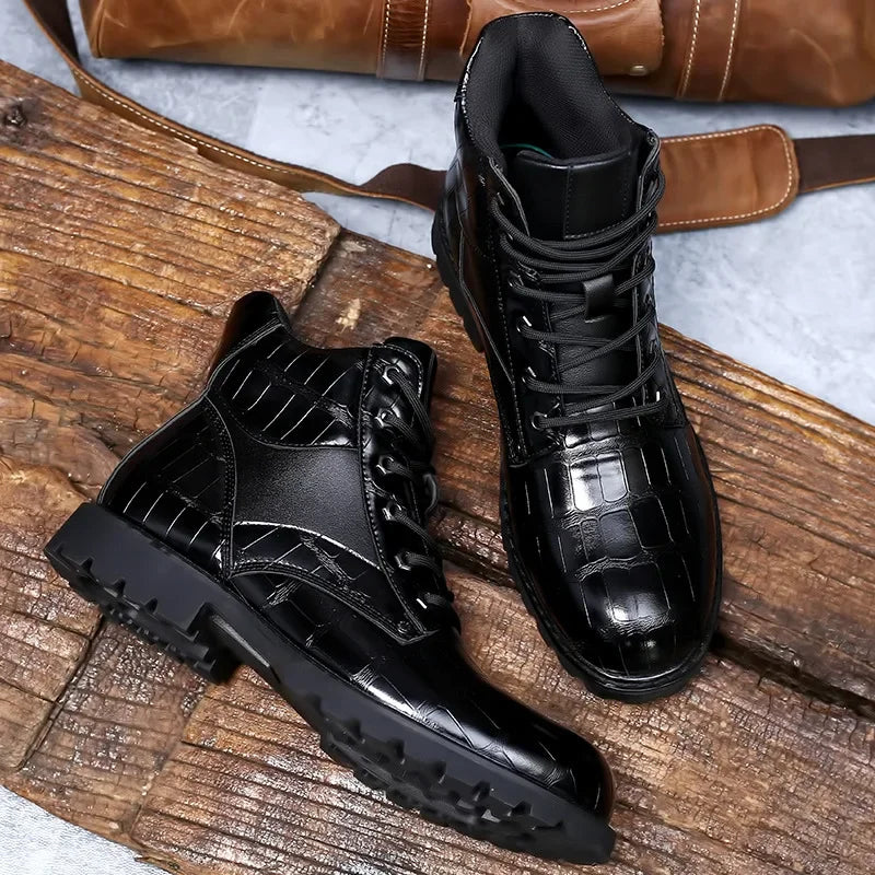 Isaac - Stylish Crocodile Chelsea Boots