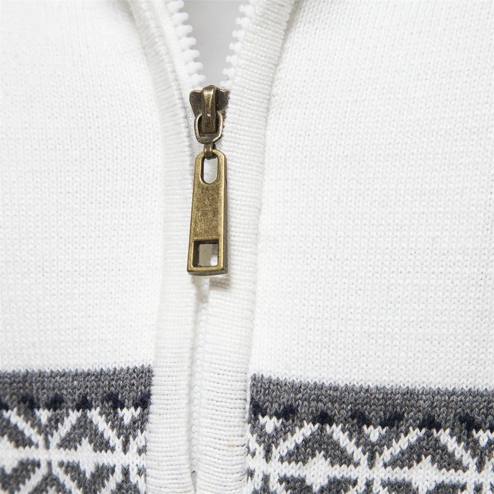 Harry - Stylish Fair Isle Half Zip Sweater