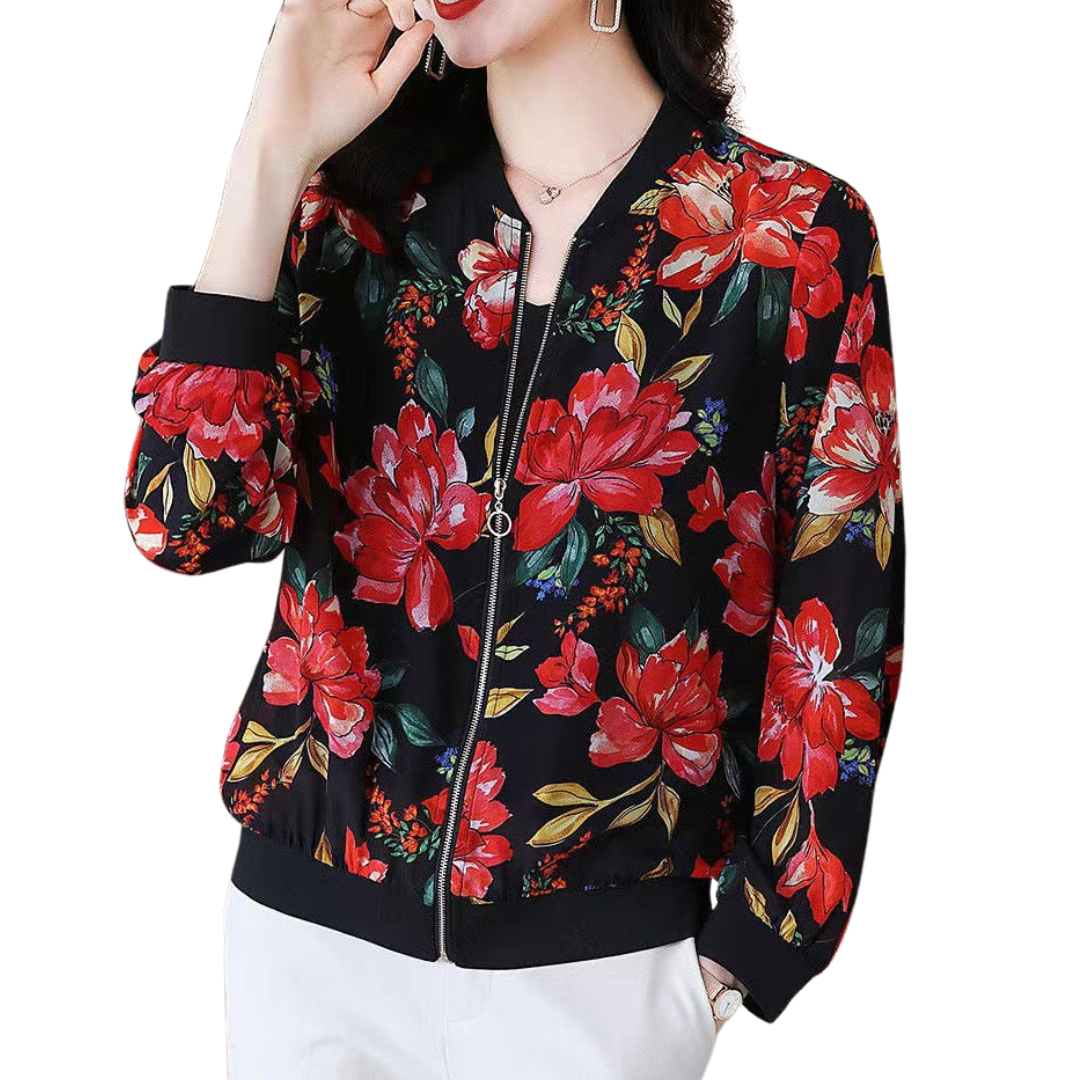 Empressa - Comfortable Floral Print Long Sleeve Jacket