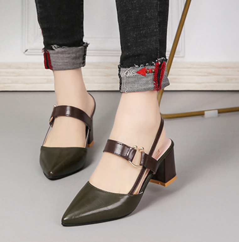 Women’s Block Heels – Stylish Pointed Toe Slingbacks
