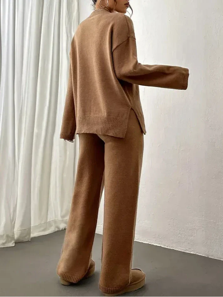 Linda - Warm Ribbed Casual Pantsuit