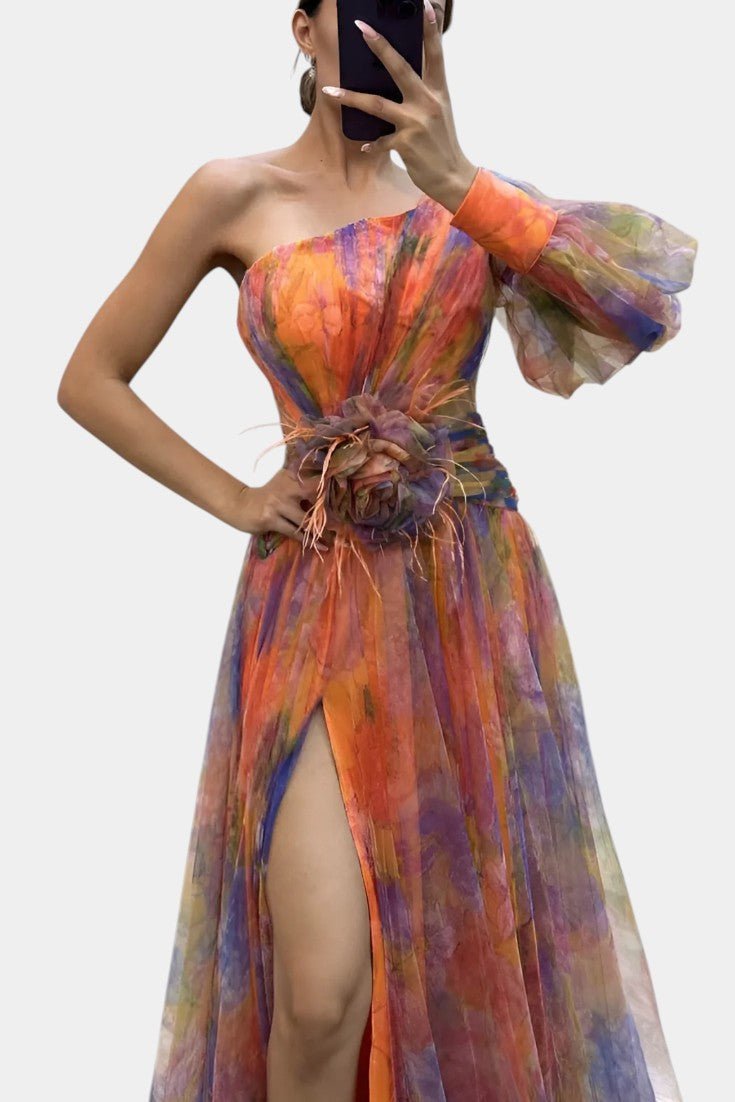 Amelie | One-Shoulder Asymmetric Maxi Dress