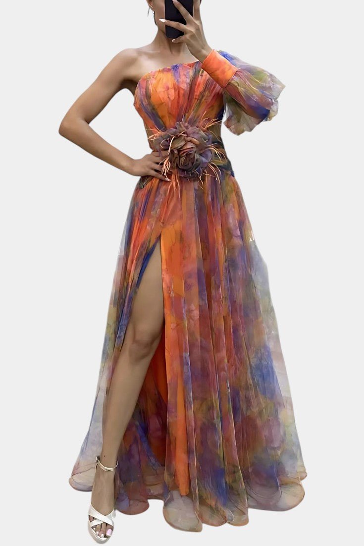 Amelie | One-Shoulder Asymmetric Maxi Dress