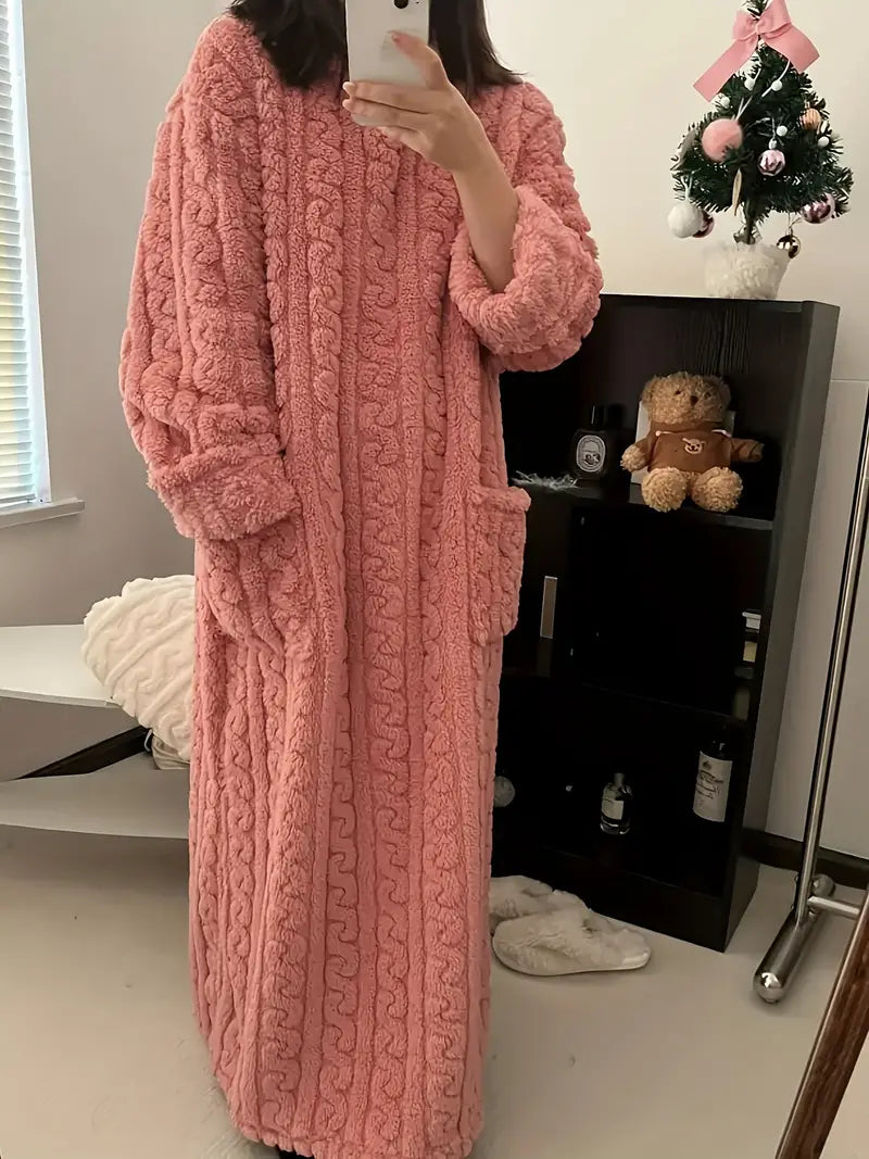 Abigail - Jacquard Soft Fleece Winter Dress