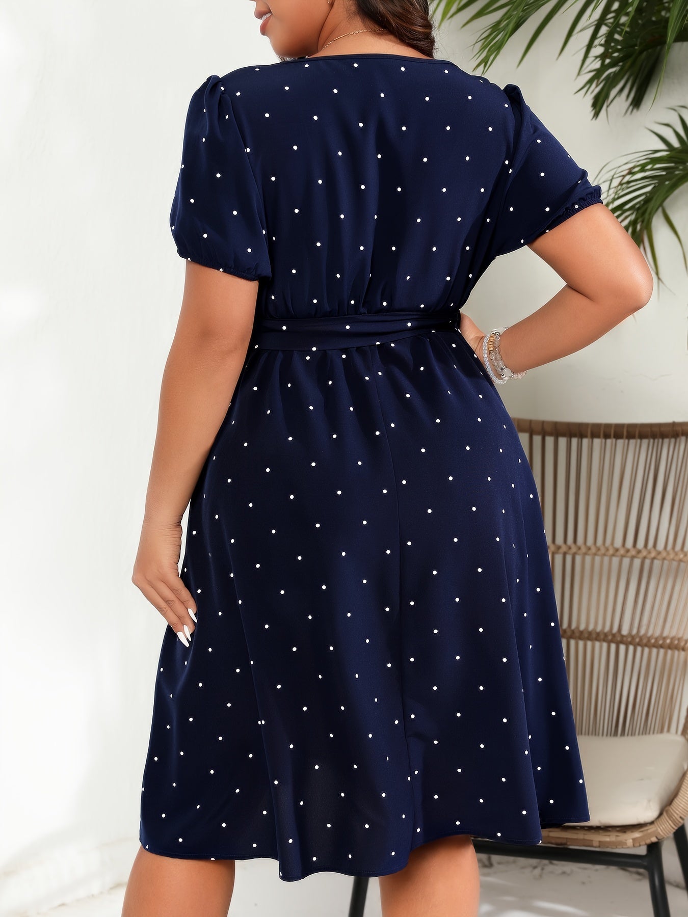 Maya | Chic Plus Size Polka Dot Print Dress