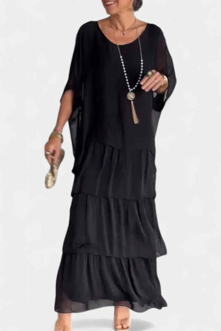 Caroline | Tiered Batwing Maxi Dress
