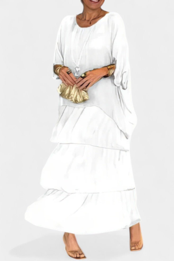 Caroline | Tiered Batwing Maxi Dress