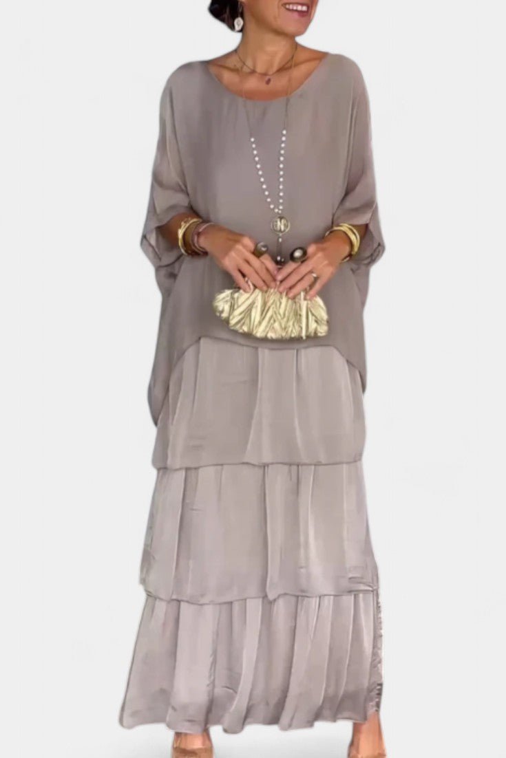 Caroline | Tiered Batwing Maxi Dress