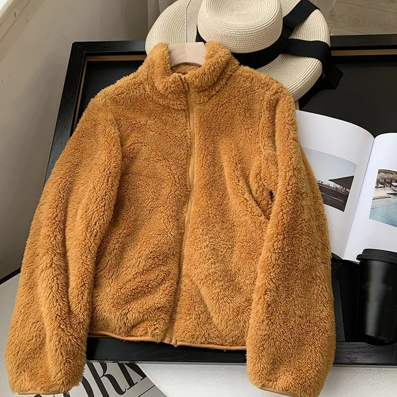 Riley - Cozy Teddy Coat With Zipper