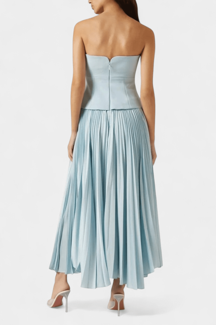 Clara | Off-Shoulder Pleated Maxi Dress