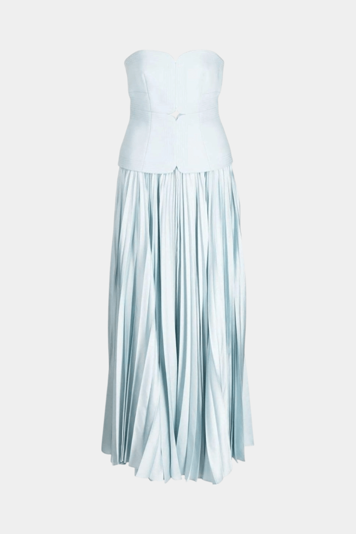 Clara | Off-Shoulder Pleated Maxi Dress