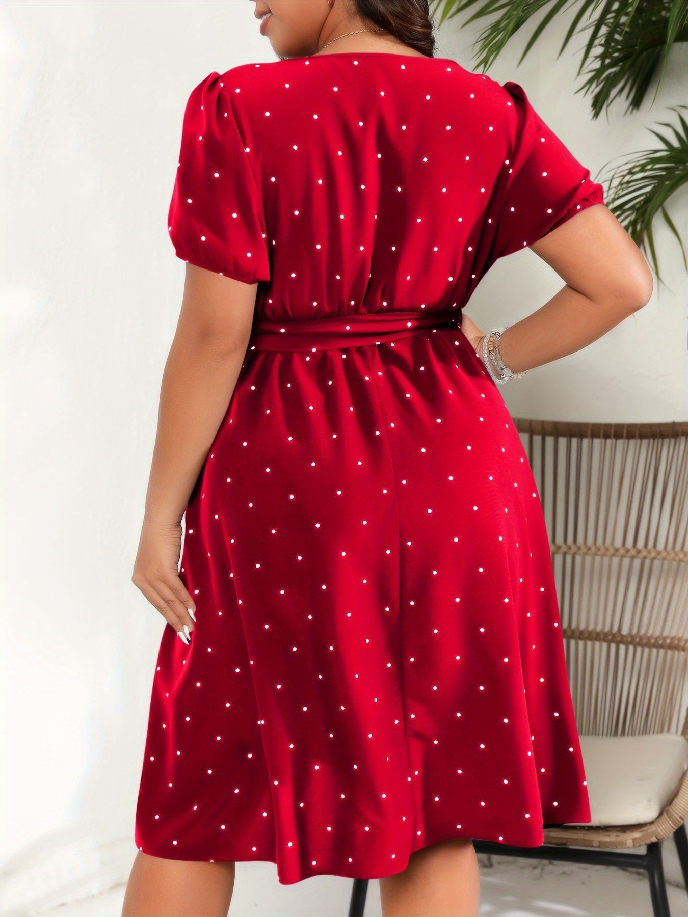 Maya | Chic Plus Size Polka Dot Print Dress