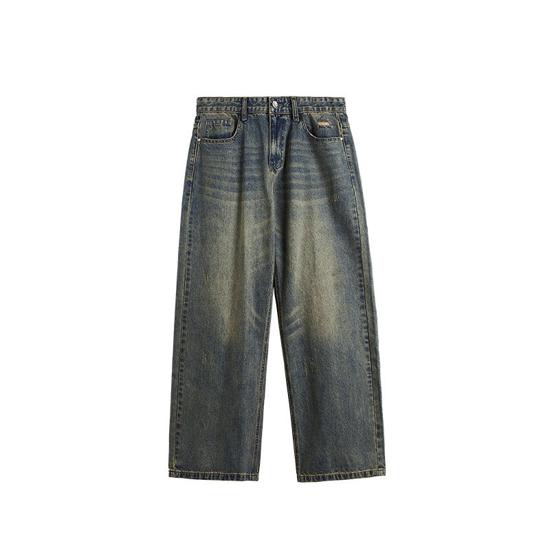 Wide Jeans - Retro Comfort & Distressed Style
