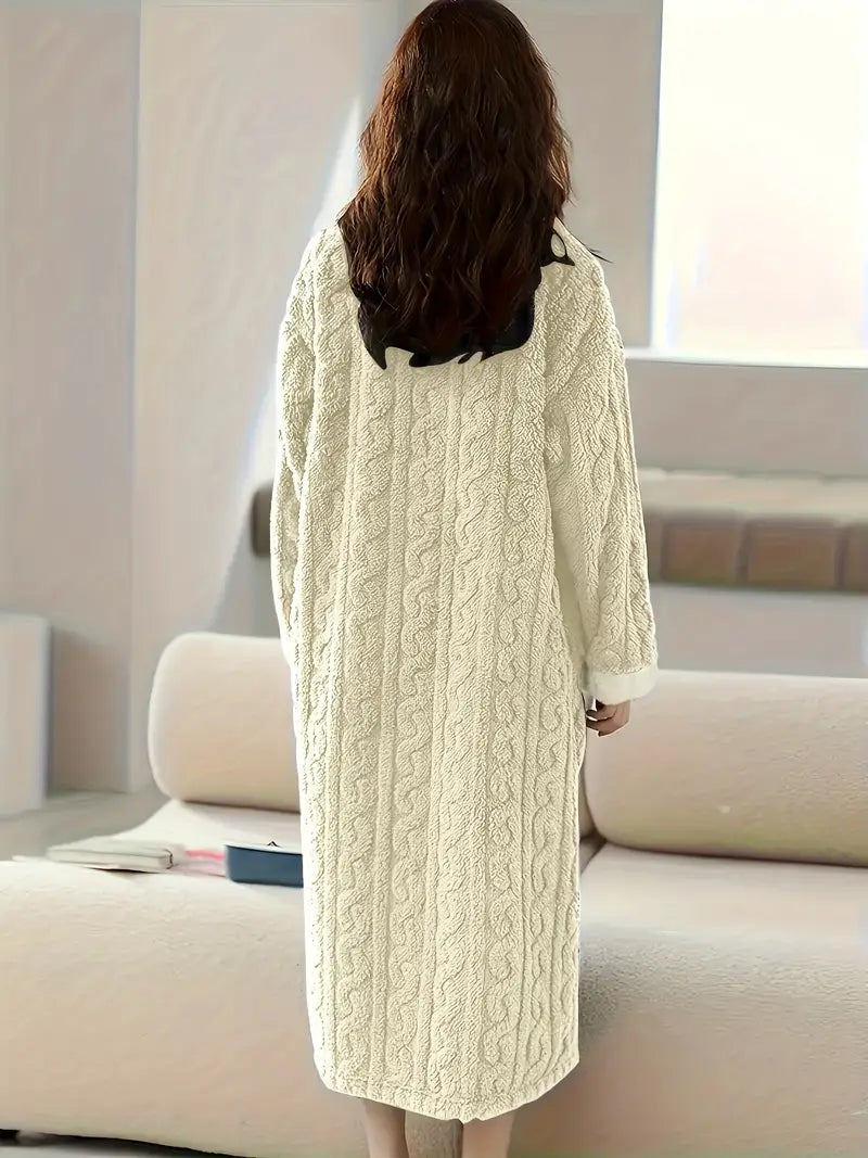 Abigail - Jacquard Soft Fleece Winter Dress