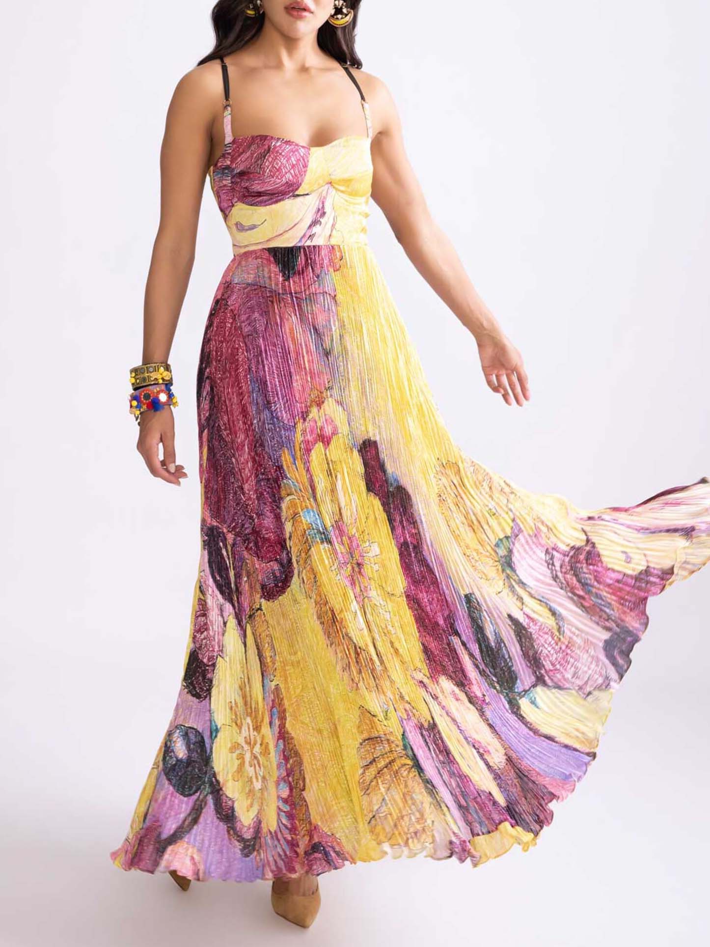 Delilah | Pleated Maxi Dress