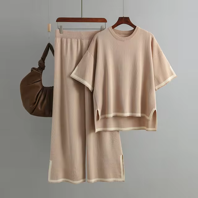 Charlotte - Elegant Ice Short Sleeve Co-Ord Set