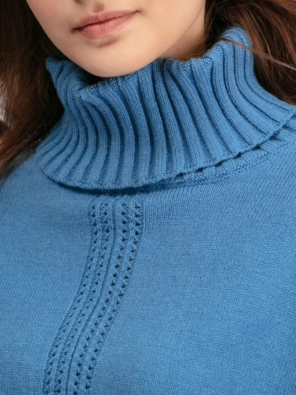 Illia - Stylish High-neck Pullover Sweater with Loose Pants Set