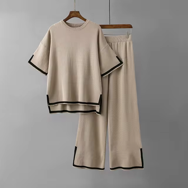 Charlotte - Elegant Ice Short Sleeve Co-Ord Set