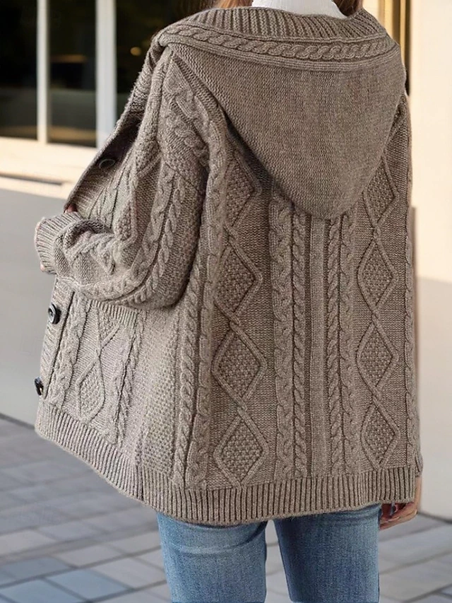 Lina - Elegant Diamond Stitch Cardigan