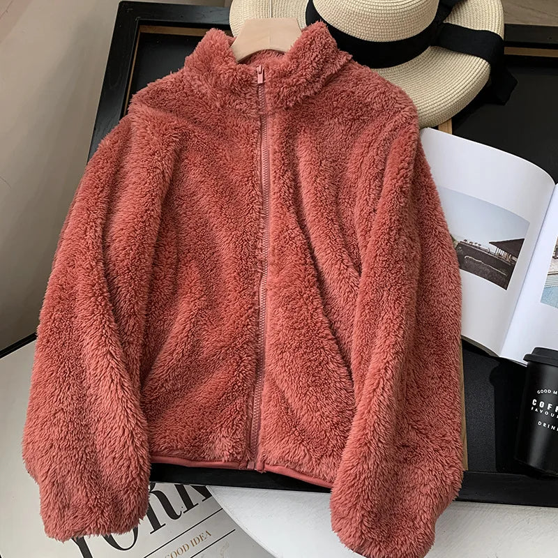 Riley - Cozy Teddy Coat With Zipper
