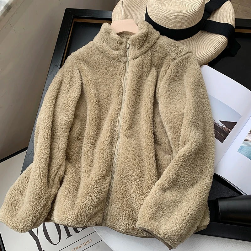 Riley - Cozy Teddy Coat With Zipper