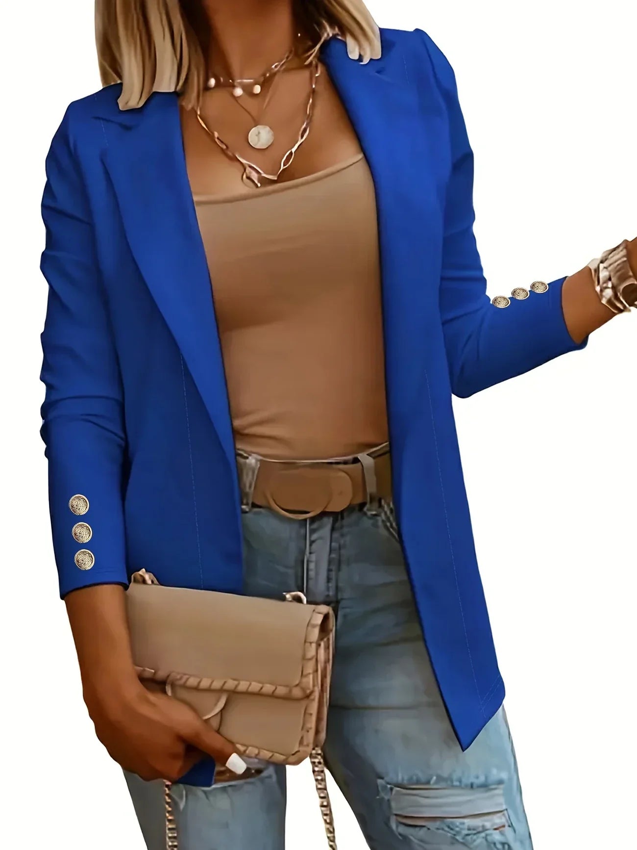 Layla - Stylish Open Front Jacket