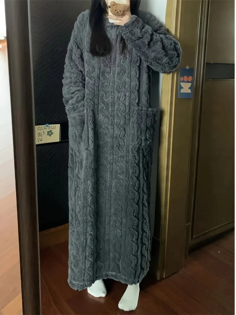 Abigail - Jacquard Soft Fleece Winter Dress
