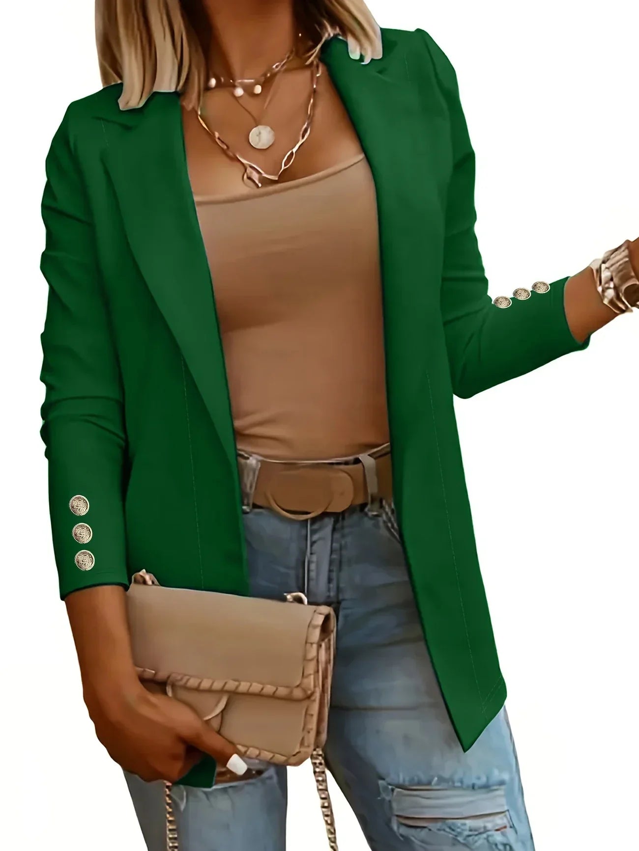 Layla - Stylish Open Front Jacket