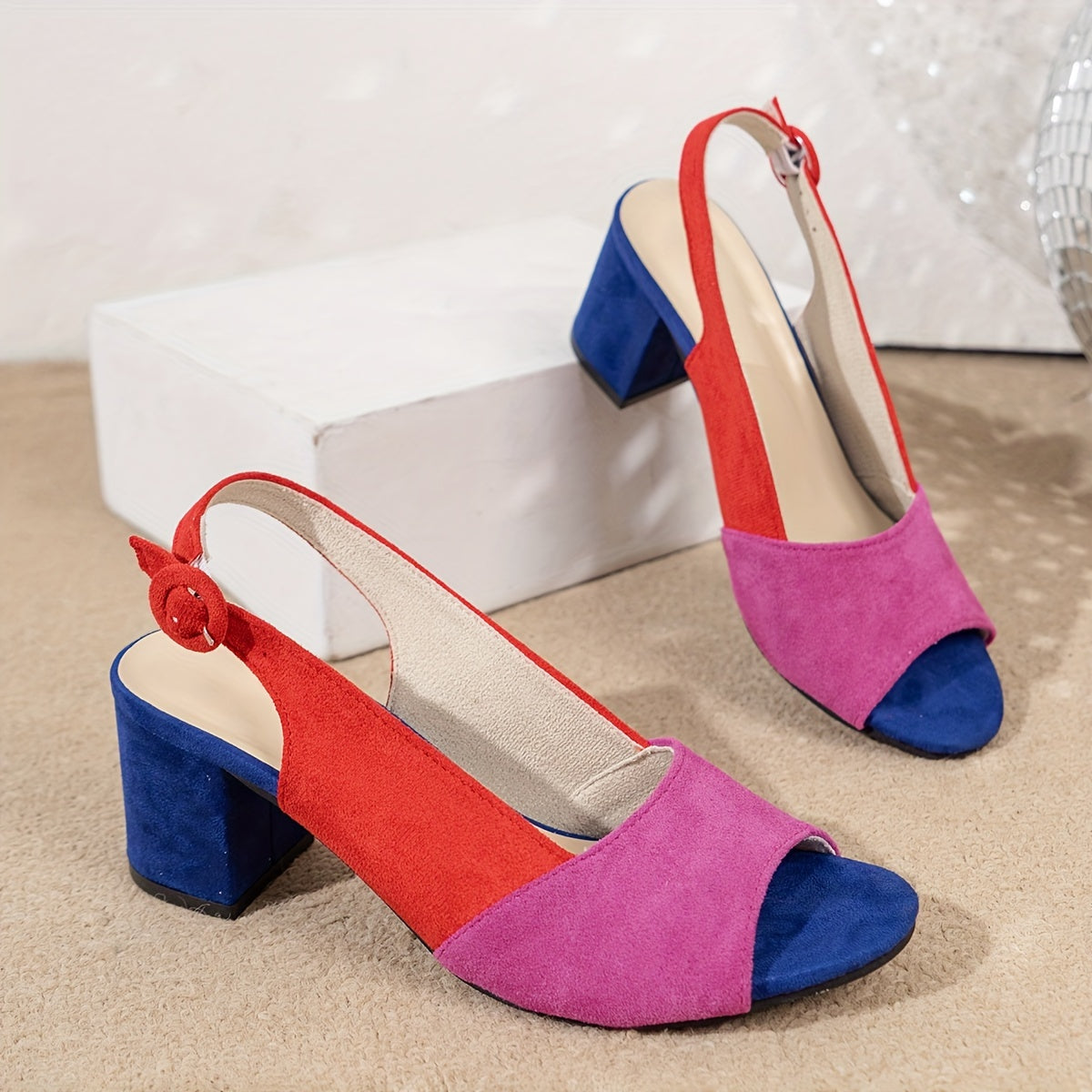 Zuri Colorblock Slingback Heels