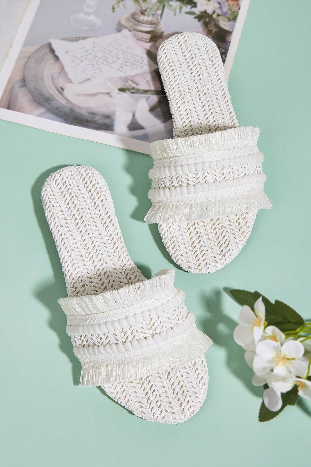 Flare Fringe Slippers