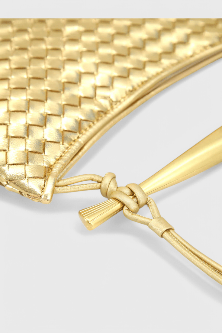 Gerda Woven Bag with Gold Handle