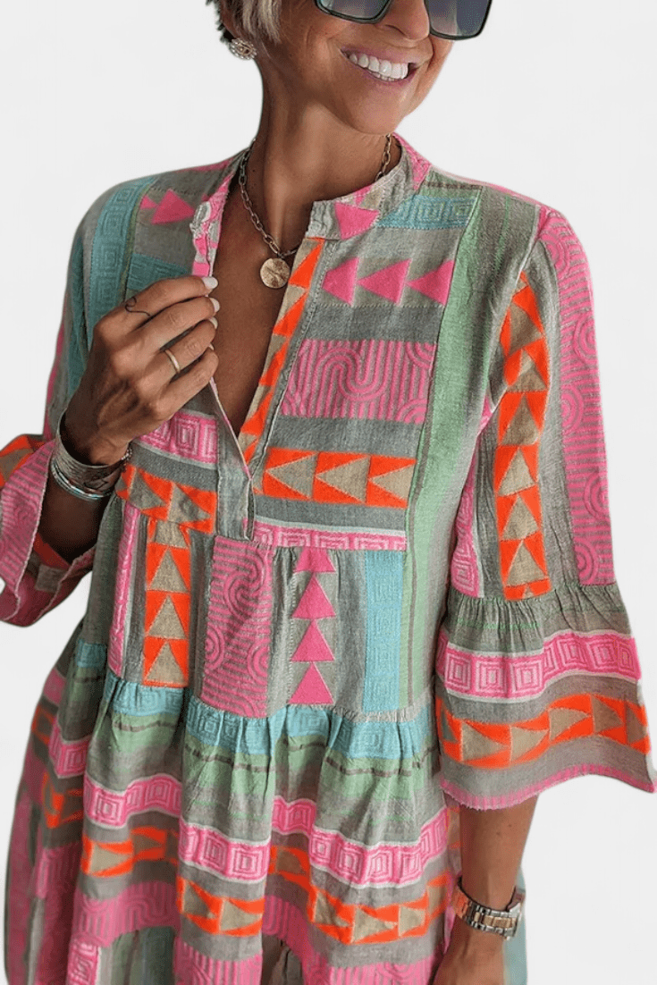 Gina | Embroidered Boho Mini Dress