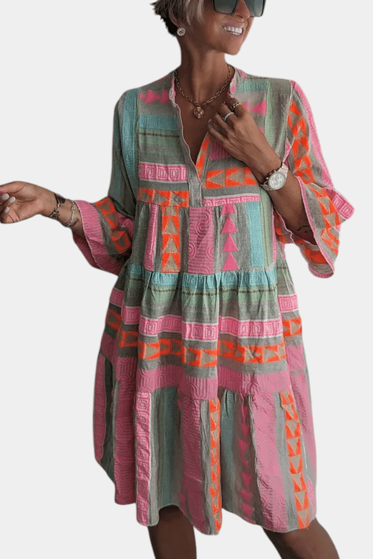 Gina | Embroidered Boho Mini Dress
