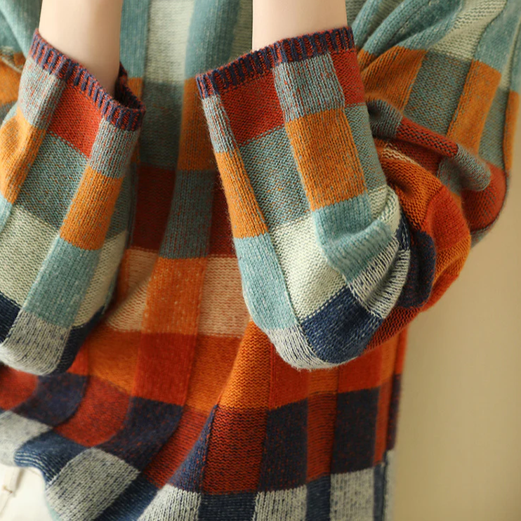 Olivia - Soft Patchwork Turtleneck