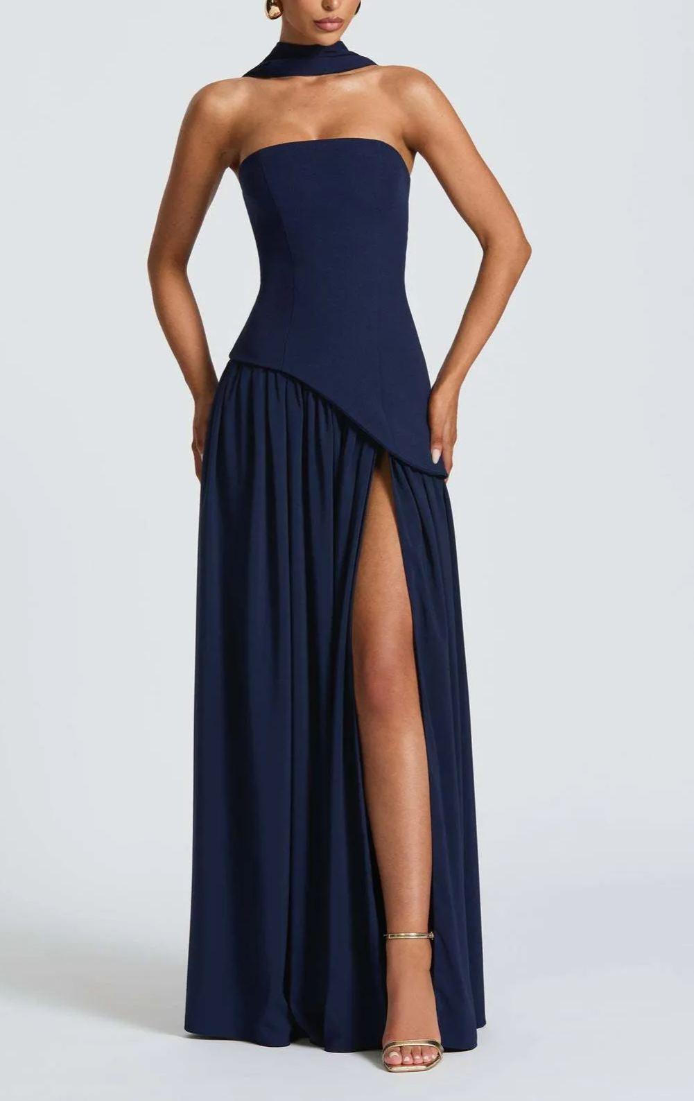 Malia Slit Ribbon Maxi Dress