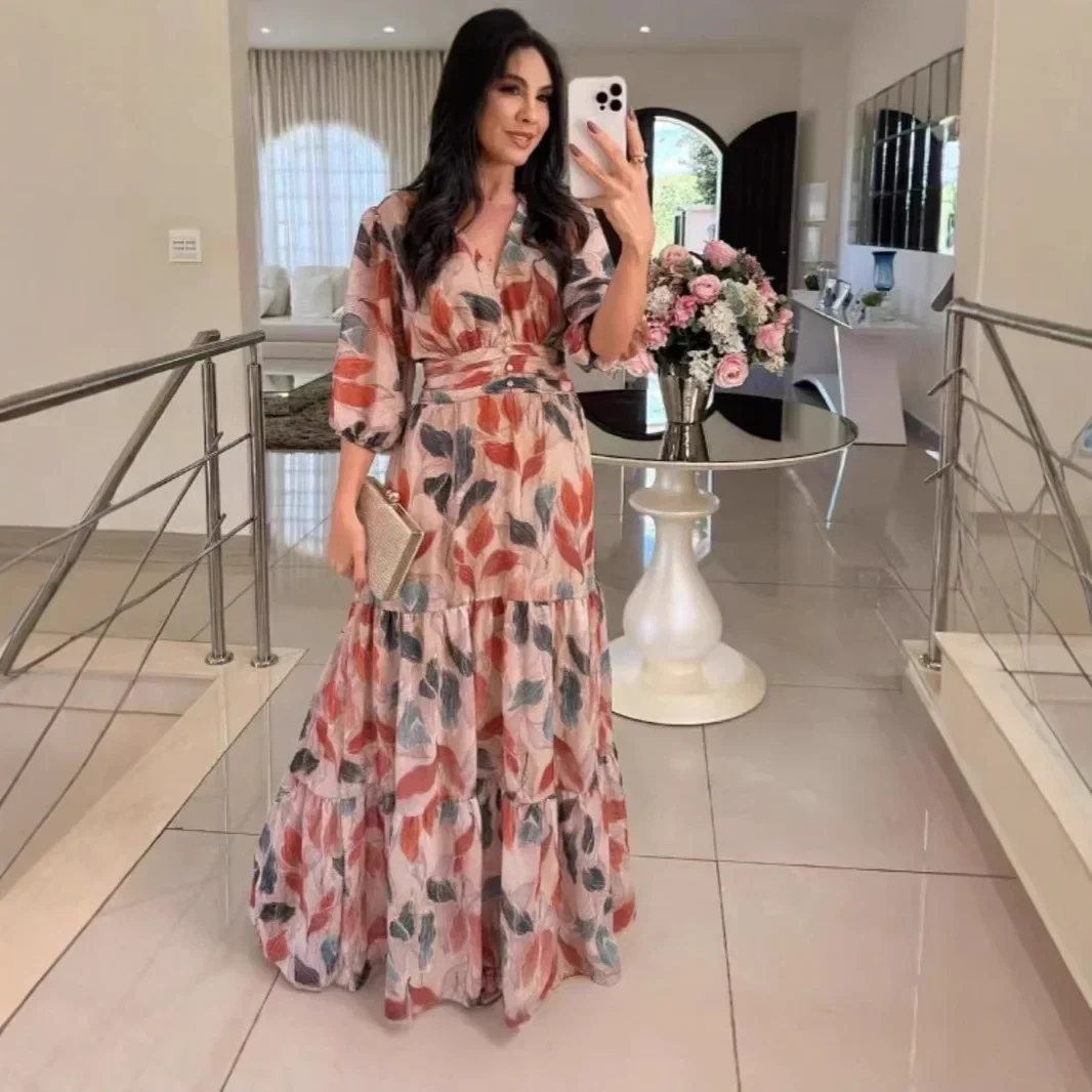 CLAUDIA | Floral Maxi Dress with Comfortable Fit for Elegant Days