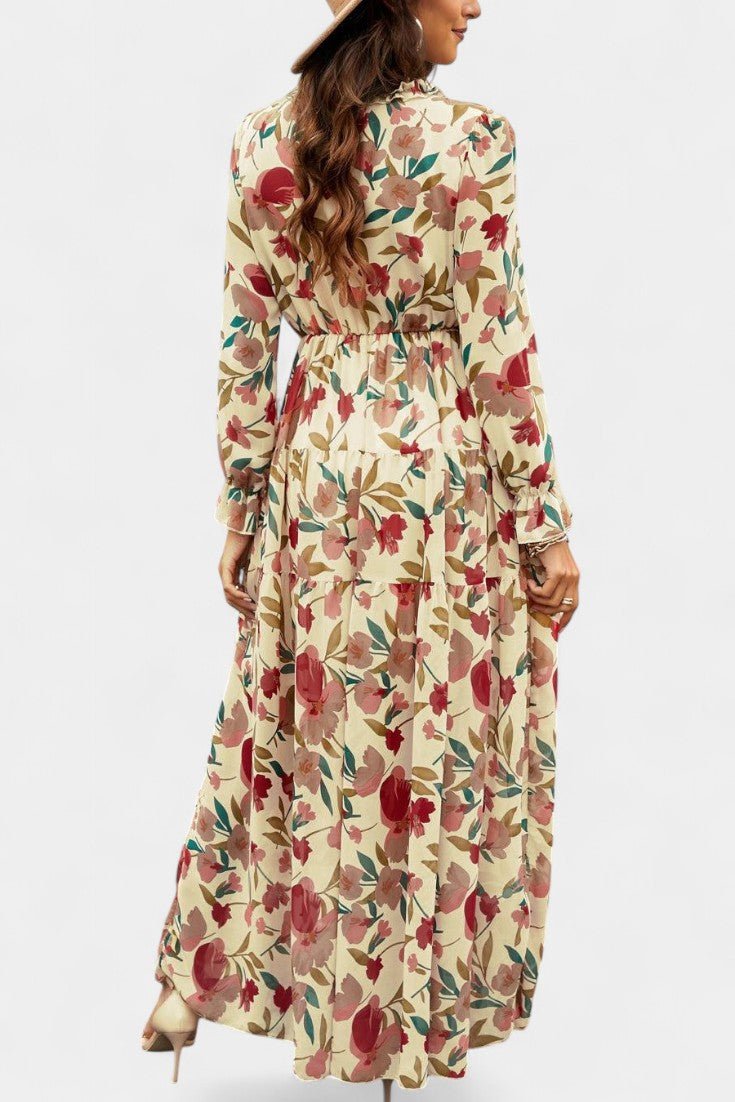 Keti | Long-Sleeve Floral Maxi Dress