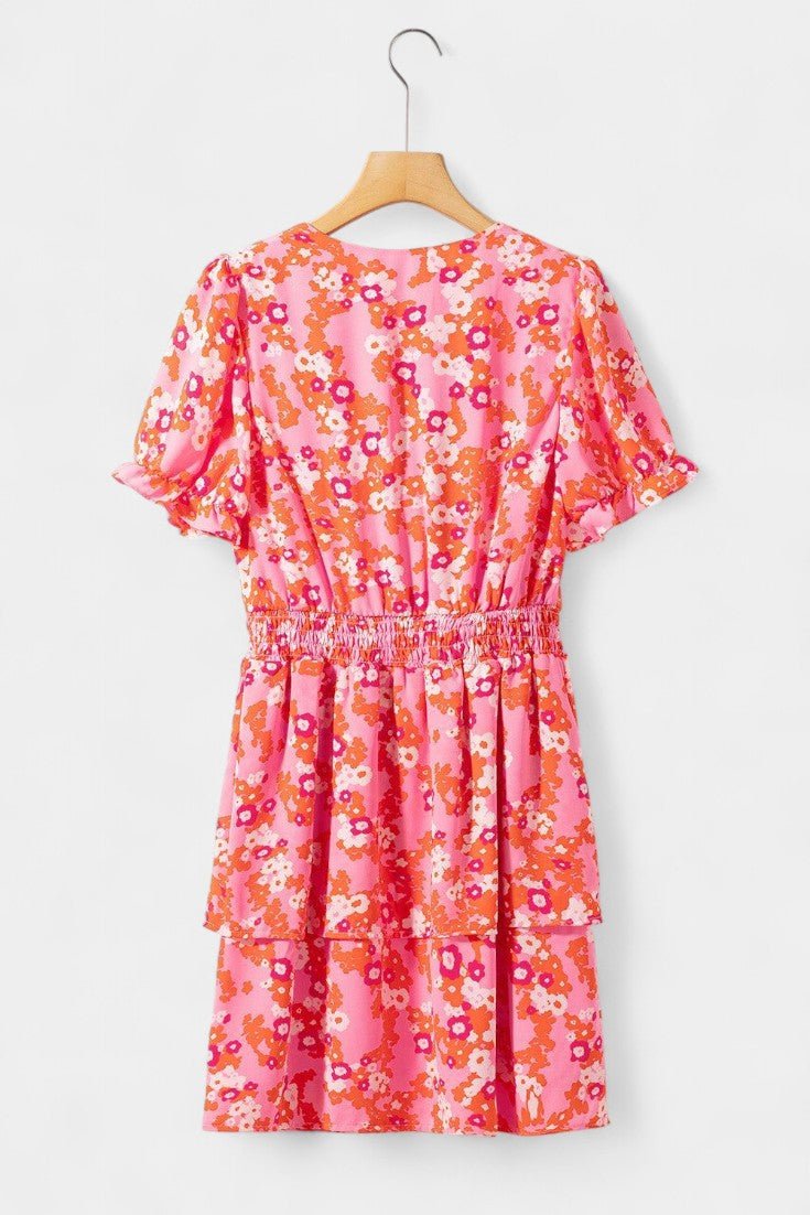 Kimberly | V-Neck Floral Ruffle Dress
