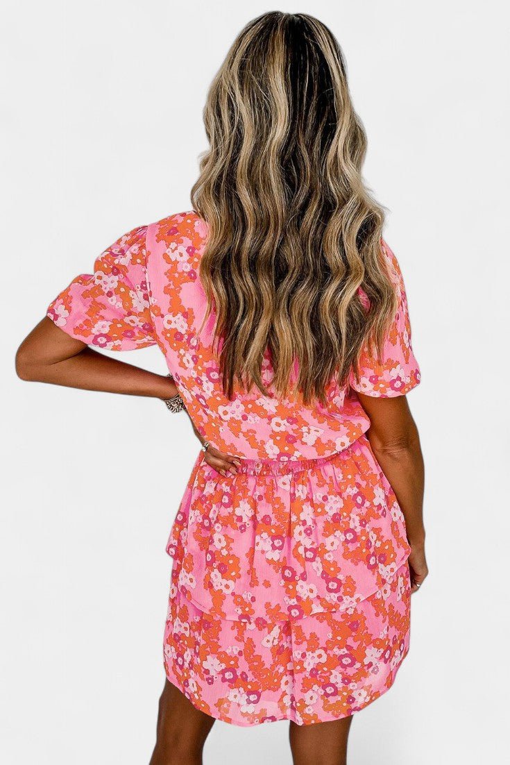 Kimberly | V-Neck Floral Ruffle Dress
