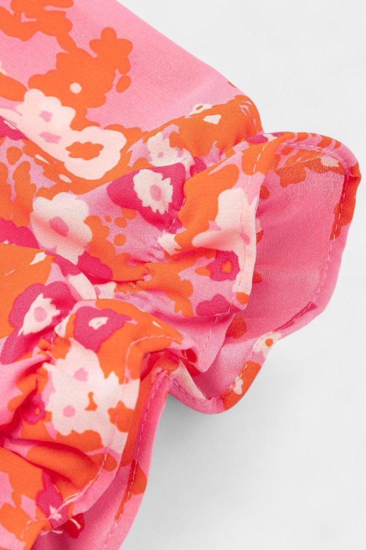 Kimberly | V-Neck Floral Ruffle Dress