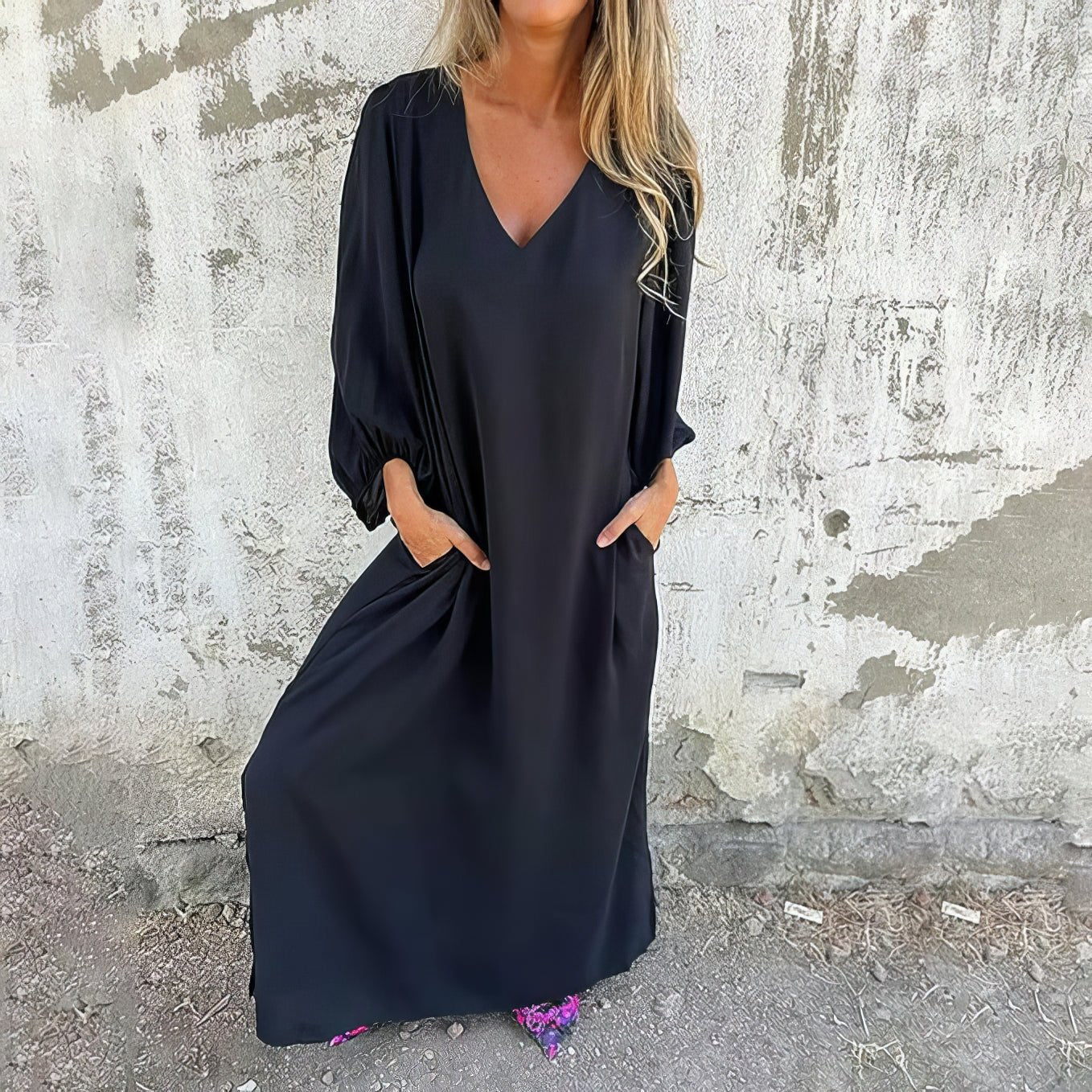 Carol - Long Boho Dress with Pockets
