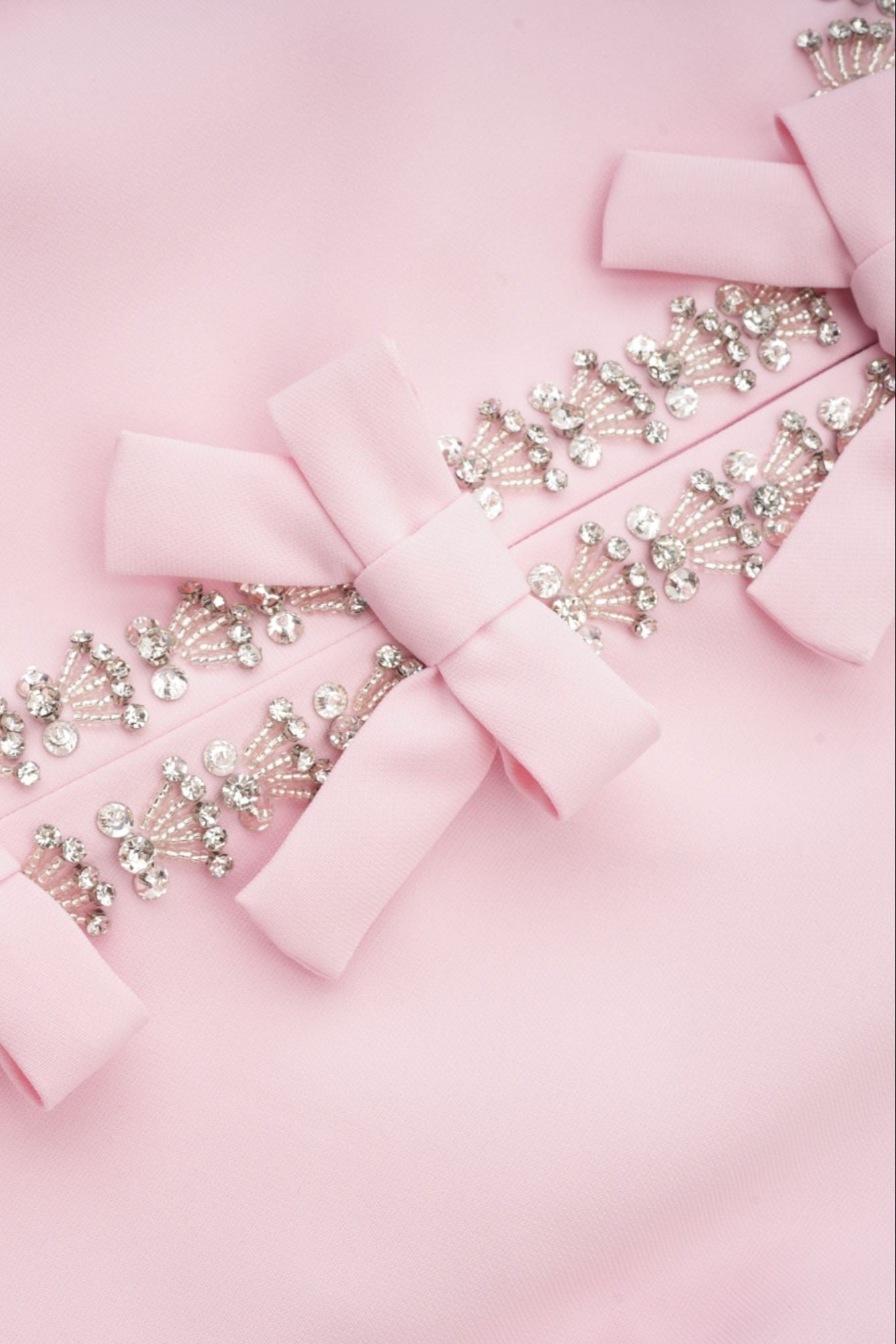 Linda | Crystal Bow Flared Midi Dress