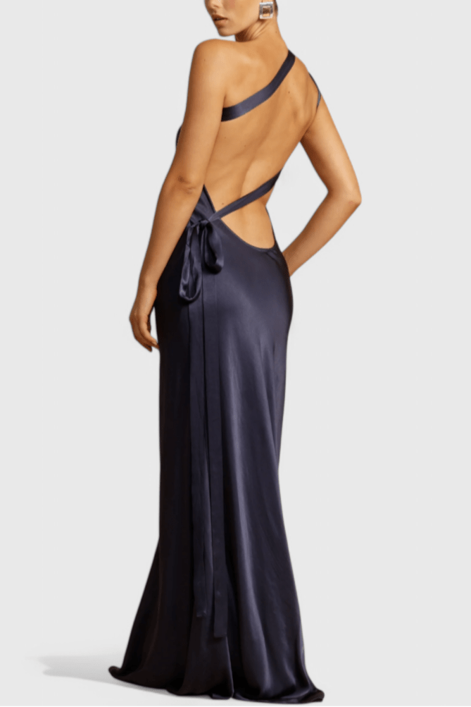 Liora | Backless Diagonal Strap Maxi Dress