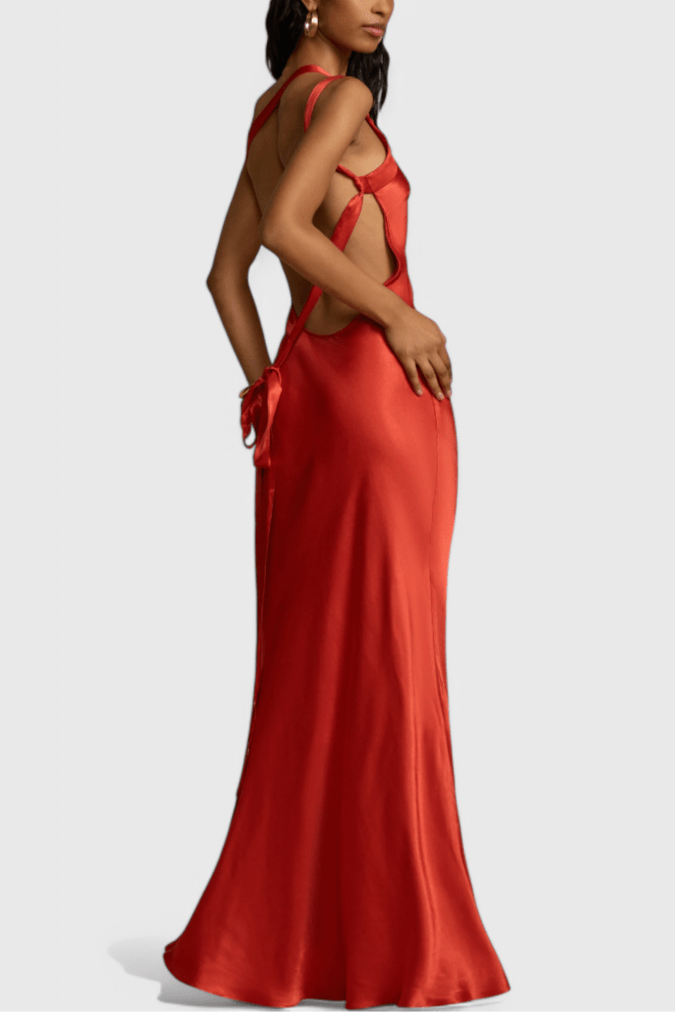 Liora | Backless Diagonal Strap Maxi Dress