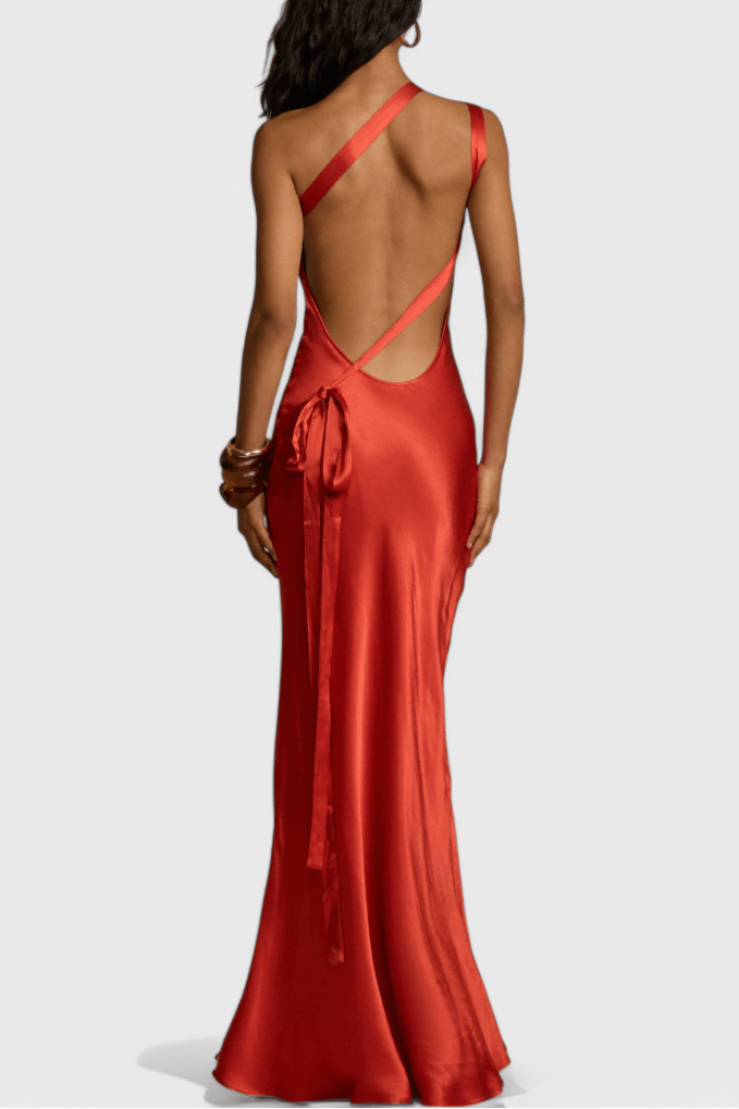 Liora | Backless Diagonal Strap Maxi Dress