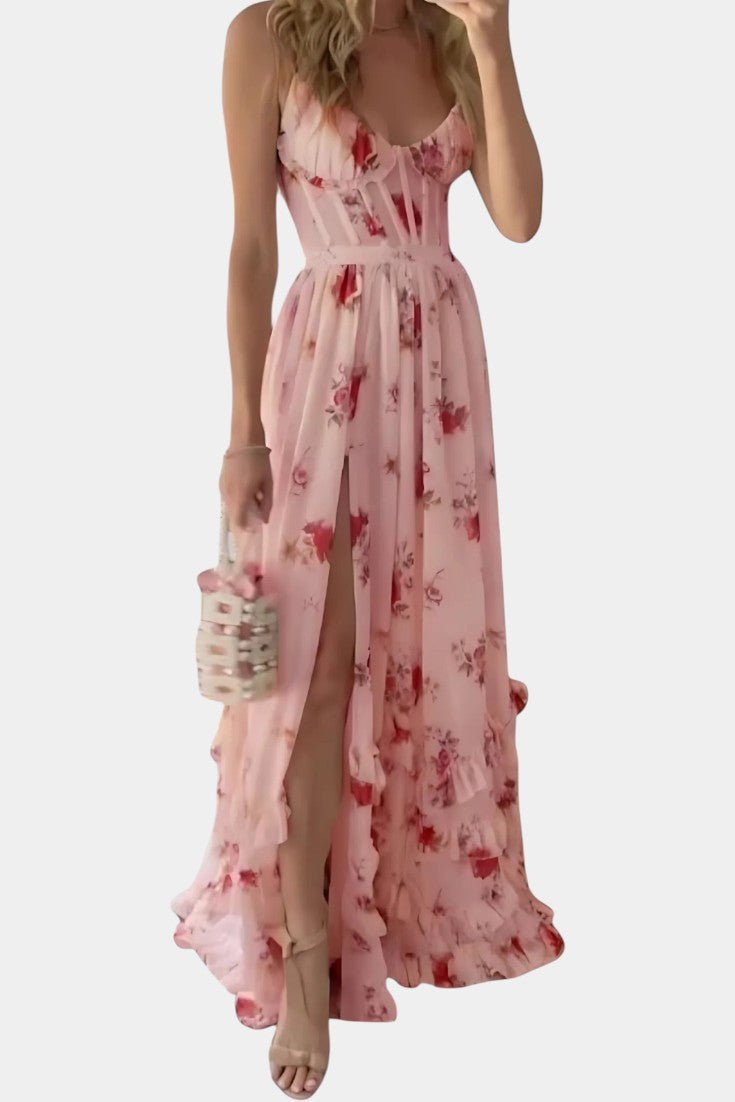 Luna | Floral Corset Maxi Dress