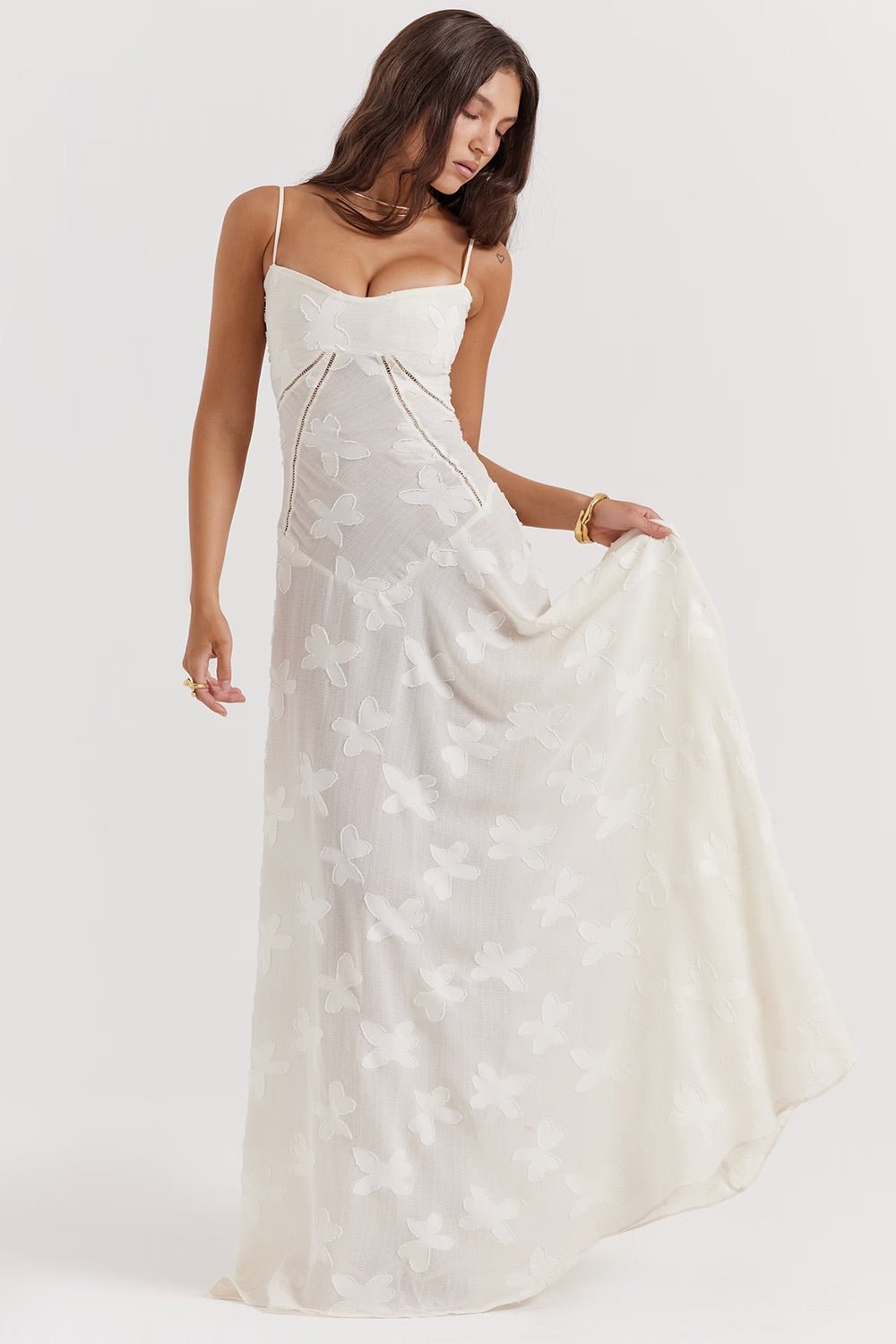 Mabel | Vintage Lace Lamé Dress